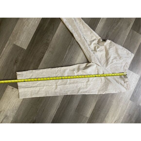 Sag Harbor Light Khaki Linen Pants, Straight Leg, Size 12P - Picture 3 of 7